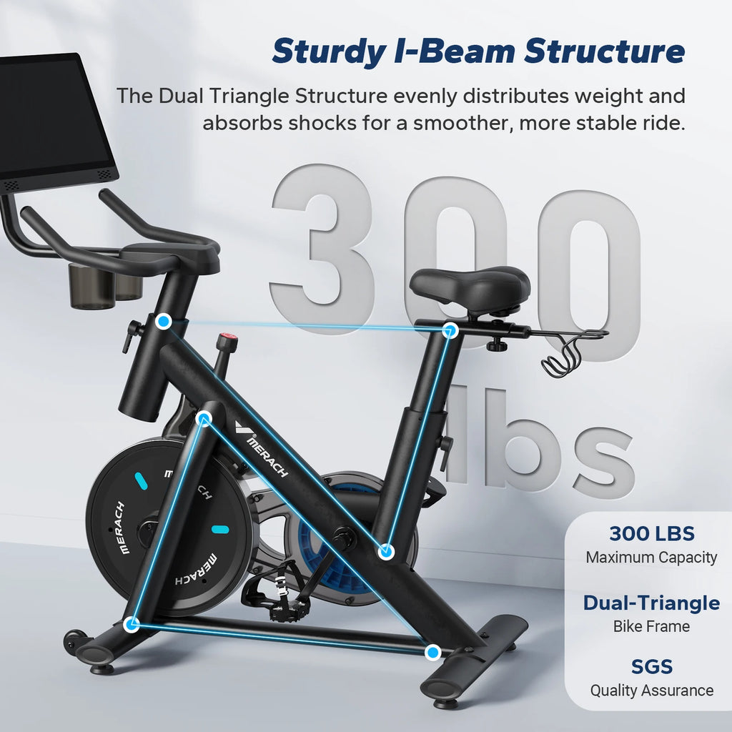 MERACH Exercise Bike Brake Pad Stationary with  Tablet Mount