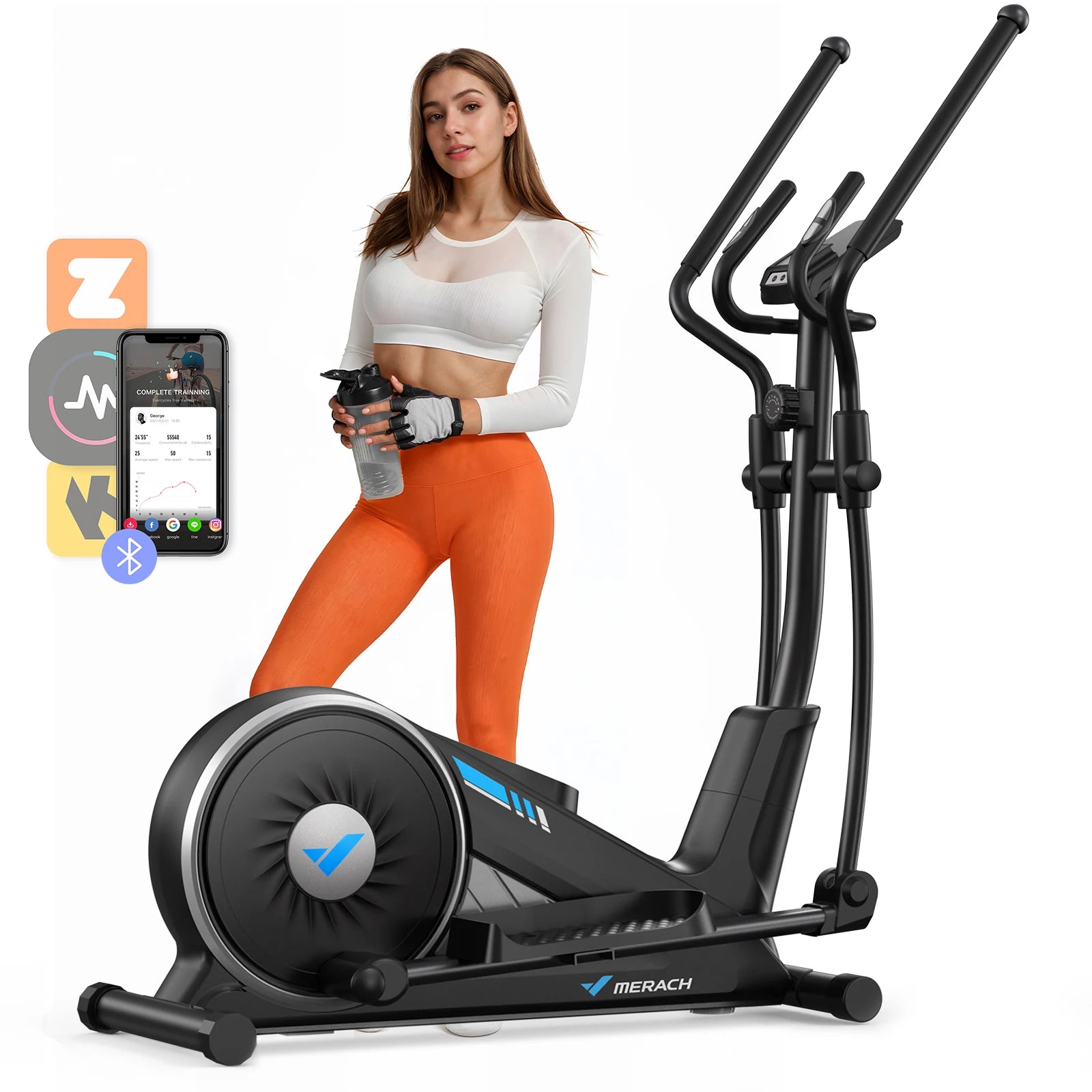 MERACH Elliptical Machine  Hyper-Quiet Magnetic Drive System