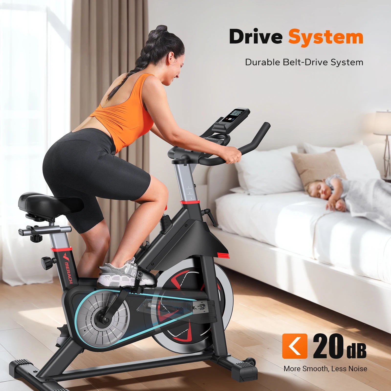 MERACH Exercise Bike S38 Indoor Cycling Magnetic Resistance