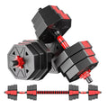 Adjustable Dumbbell to Barbell Fitness Set – 44lbs Anti-Slip Grip, 3-in-1
