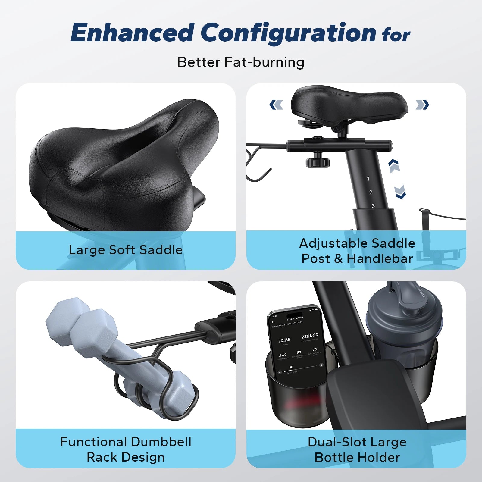 MERACH Exercise Bike Brake Pad Stationary with  Tablet Mount