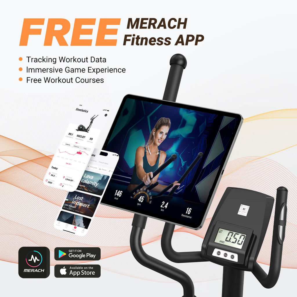 MERACH Elliptical Machine  Hyper-Quiet Magnetic Drive System