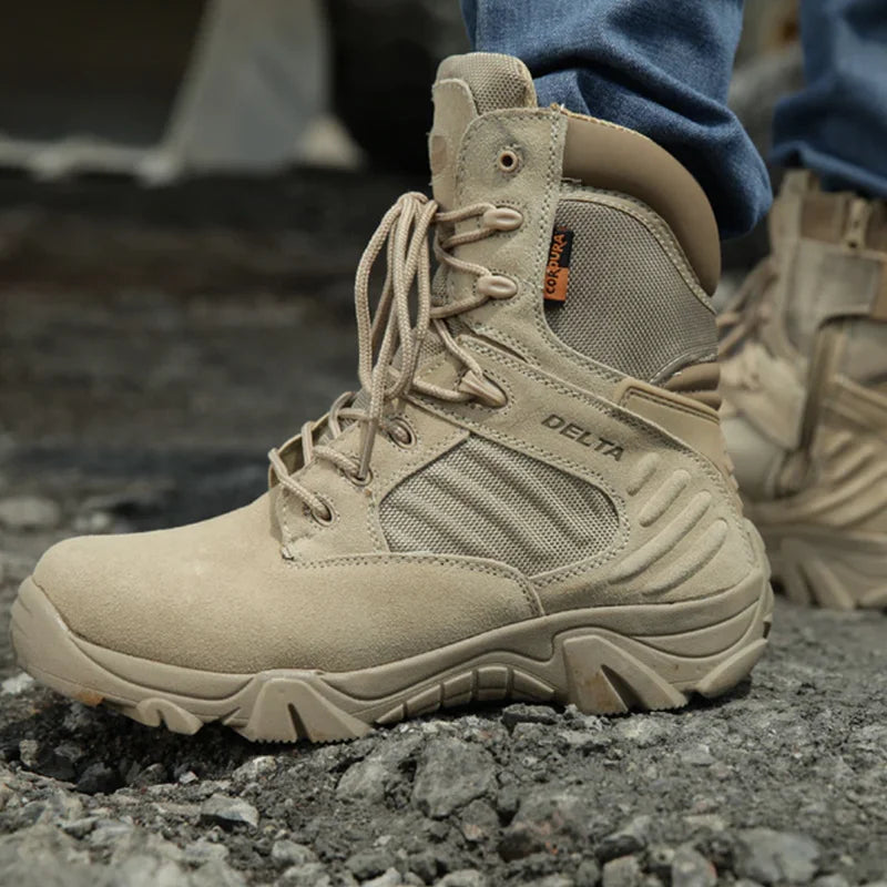 TaoBo High Top Men Tactical Boots Waterproof Hiking  Boot