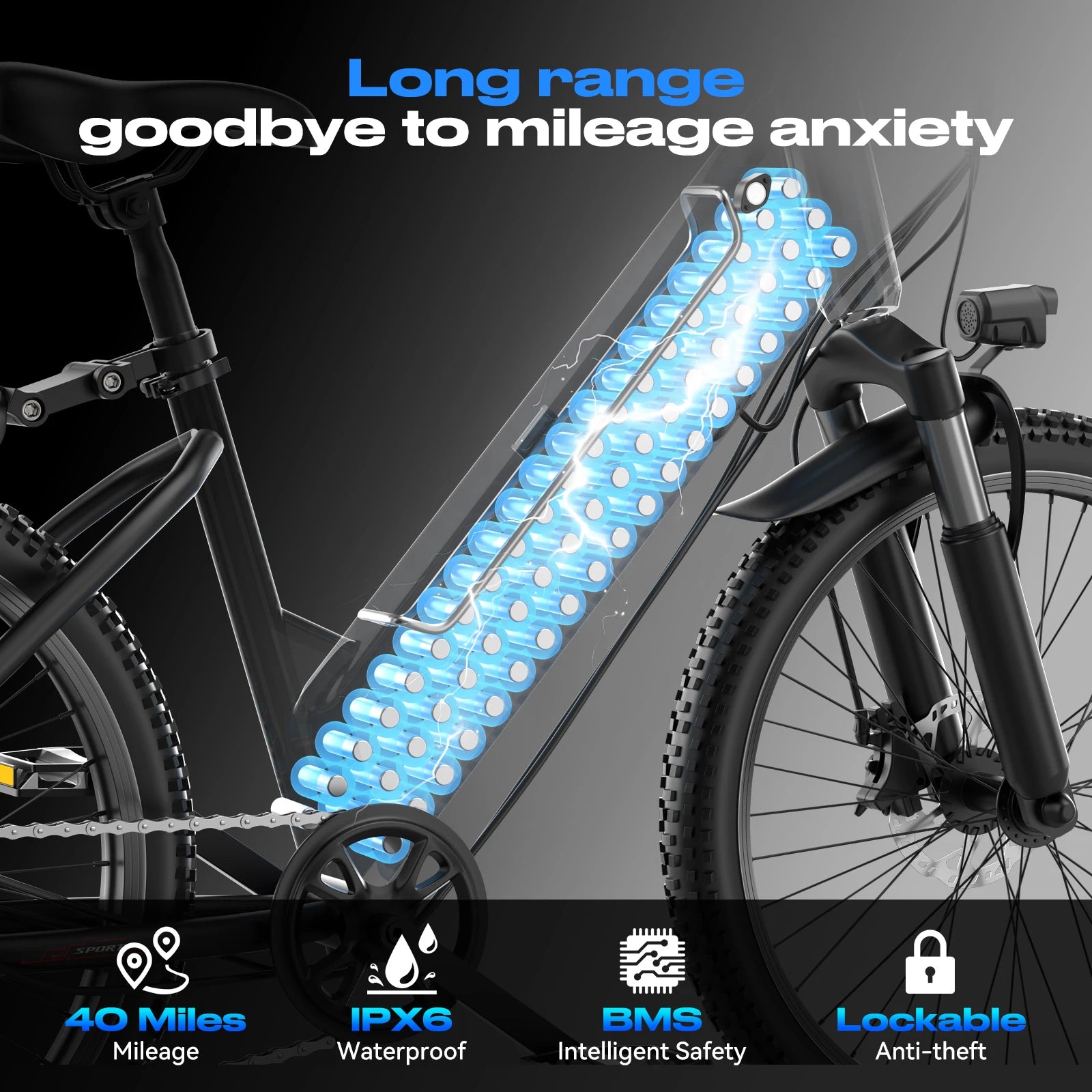 Electric Bike for Adults, 1500W Peak Ebike, 60Miles 25MPH  26" Adult Electric Bicycle with 48V Battery