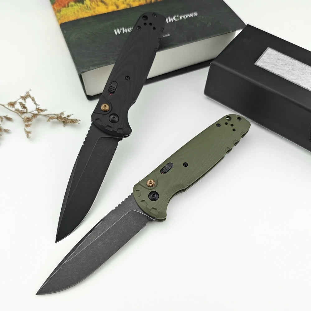 BM 4300 Folding Knife - G10 Handle, Ergonomic Design for Wilderness Exploration