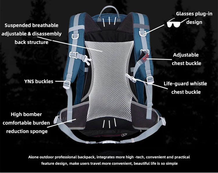 30L Outdoor Hiking Backpack for Men Sports Climbing Bag