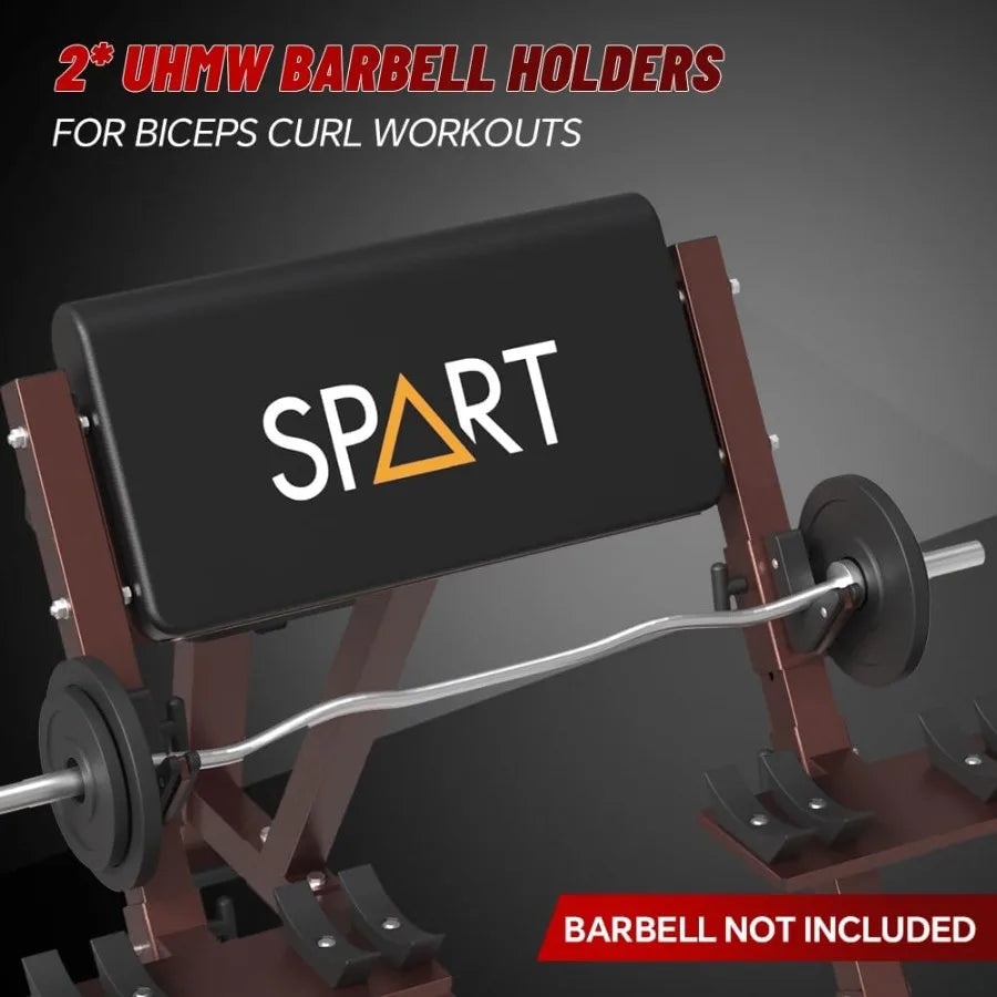 Preacher Curl Bench with EZ Curl Bar and 90LB Weight Plate Set