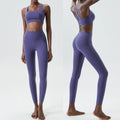 Women Solid Color Gym Suit Two Pieces