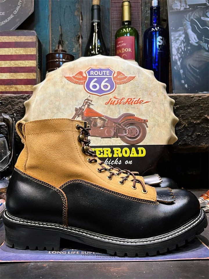 Hiking shoes men's cowhide boots