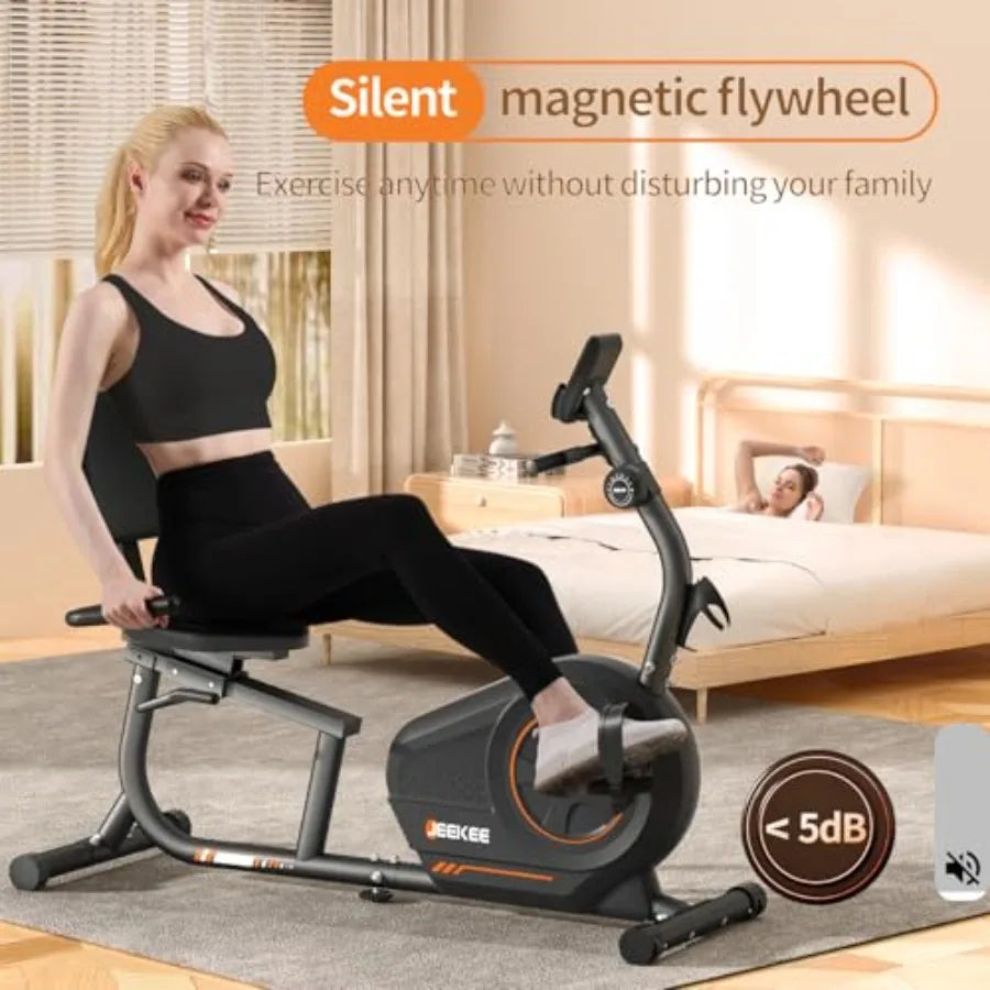 Recumbent Exercise Bike Magnetic Resistance Heart Rate Handle