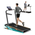 3-in-1 Quiet Portable Folding Walking Pad Treadmill with Handles 2.5HP 12 Incline 330LBS Weight Capacity