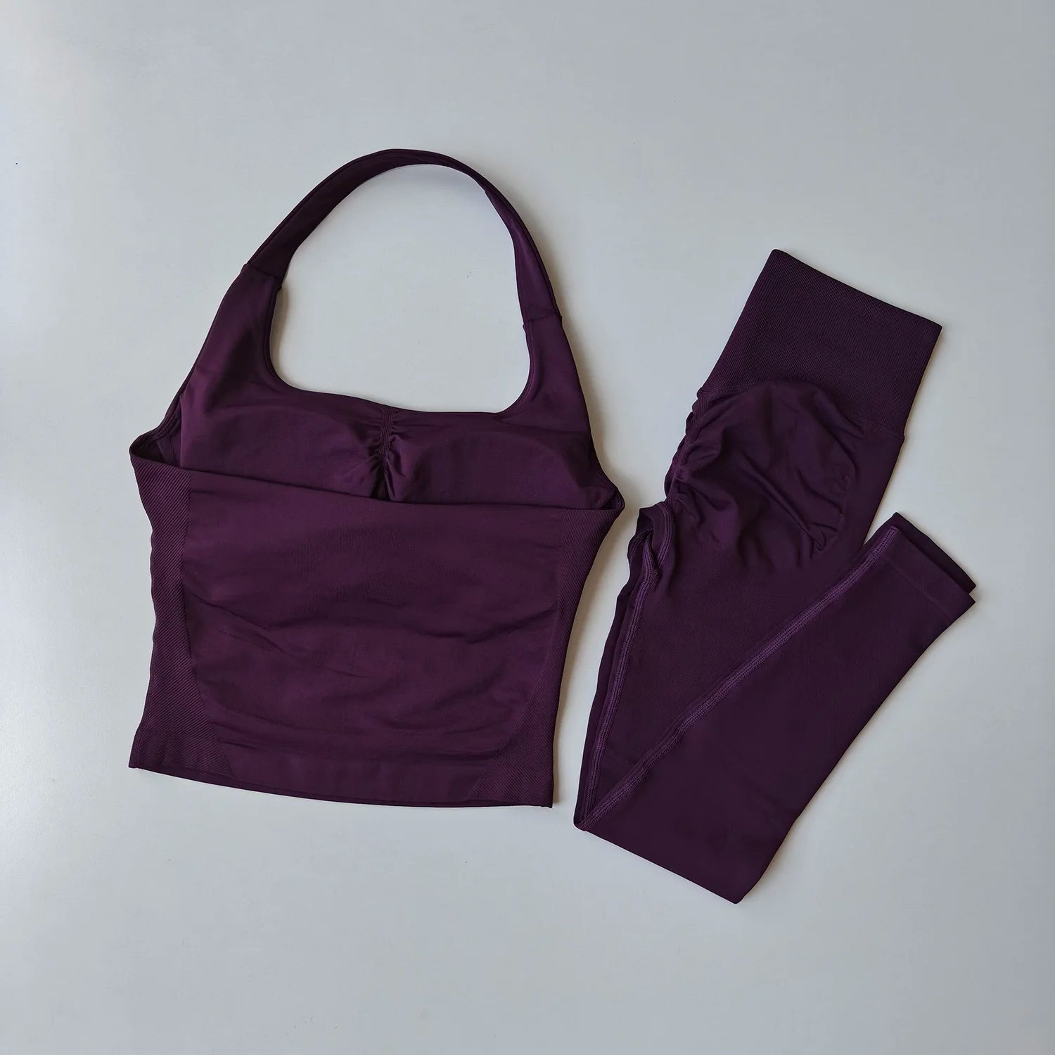 High Waist Peach Sports Bras Leggings Suit