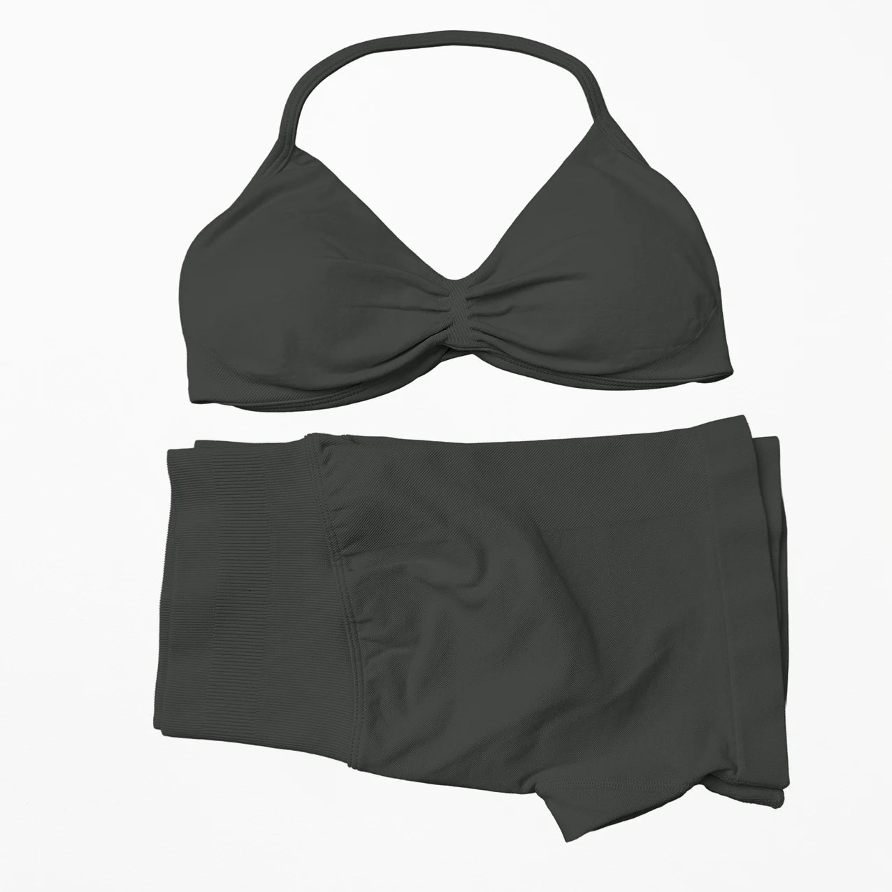 Seamless 2 Pieces Strappy Yoga Halter Bras Sets
