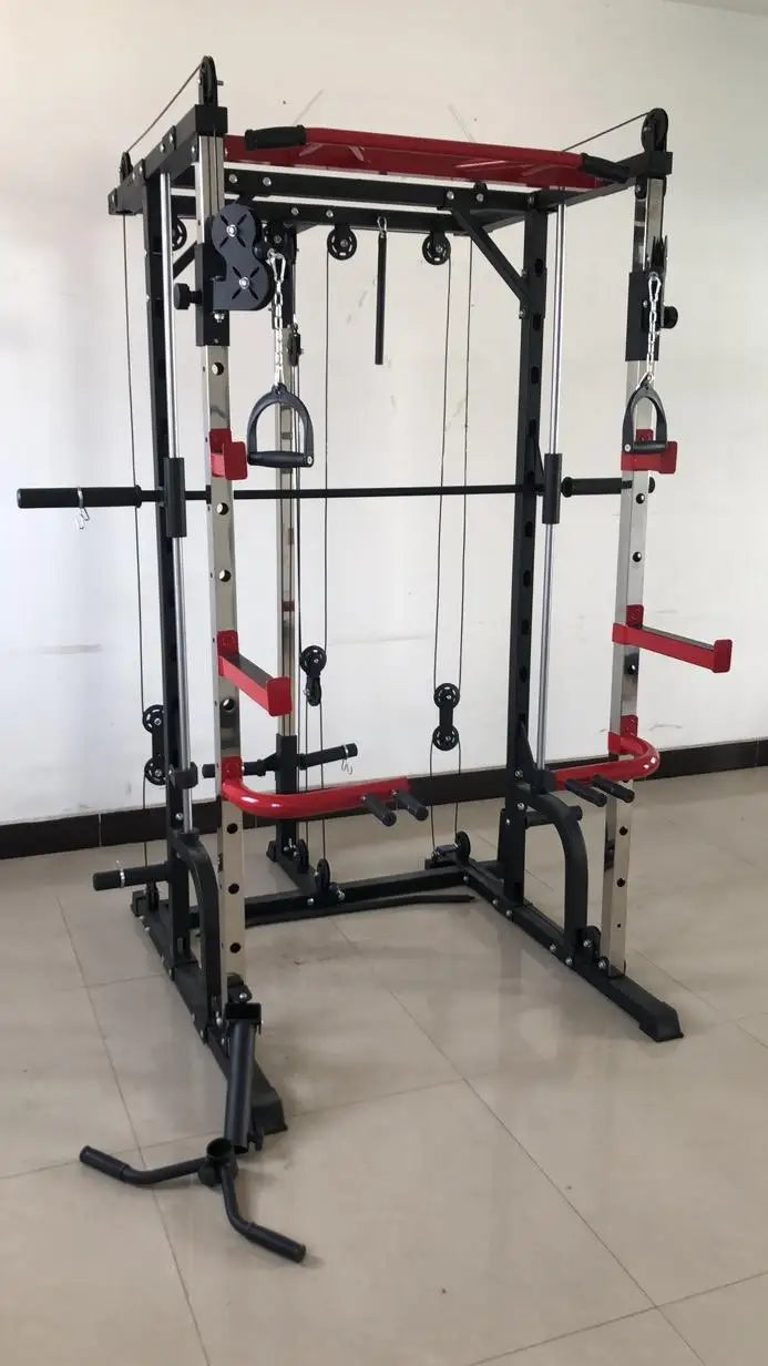 YTYIN Indoor Gym Equipment Multi-Functional Trainer Smith Machine Barbell Weight Lifting Power Rack
