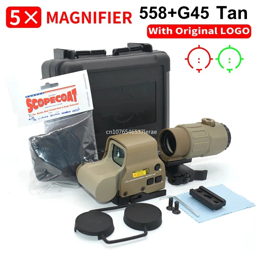 EOTECH 558 Holographic Collimator Red Dot Sight G43/G33 3X G45 5X Magnifier