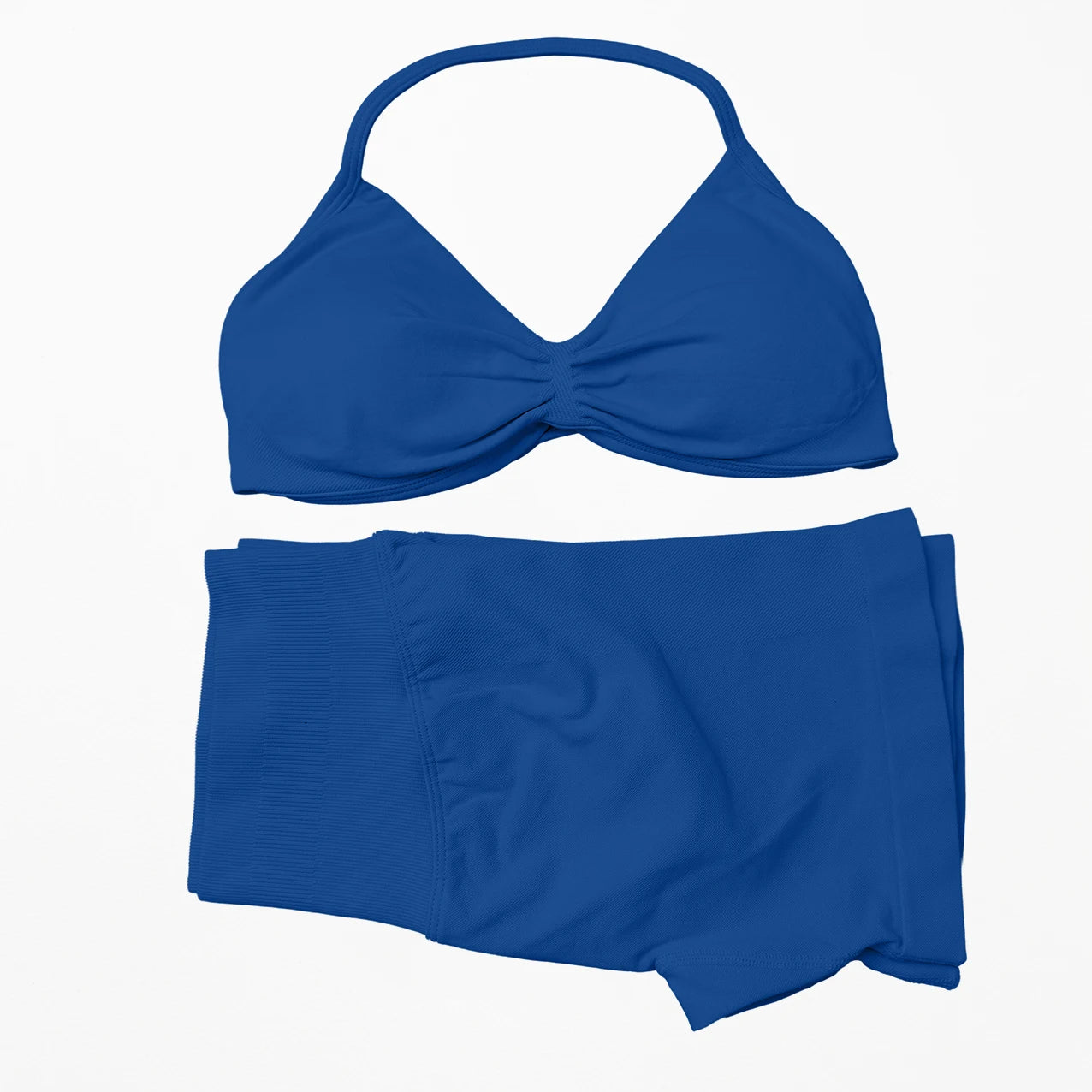 Seamless 2 Pieces Strappy Yoga Halter Bras Sets
