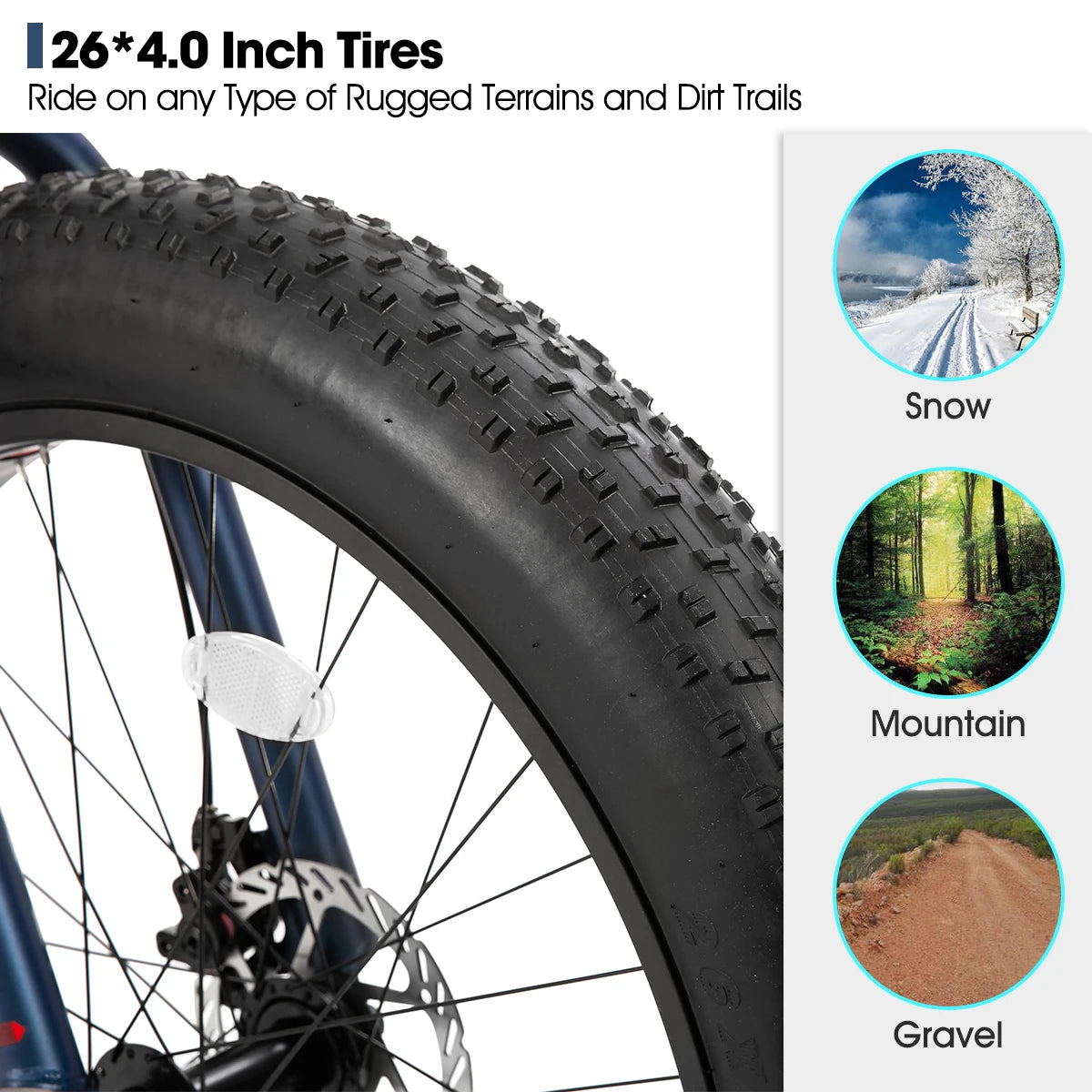 Hiland 20 Inch Kids' Bicycles Fat Tire Mountain Bike Shimano 7-Speed, Dual-Disc Brake