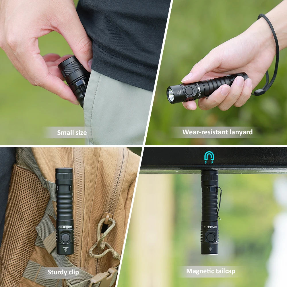 Wurkkos FC11C 519A USB-C Rechargeable EDC 18650 Flashlight Max Output 1200 LM IP68 Waterproof
