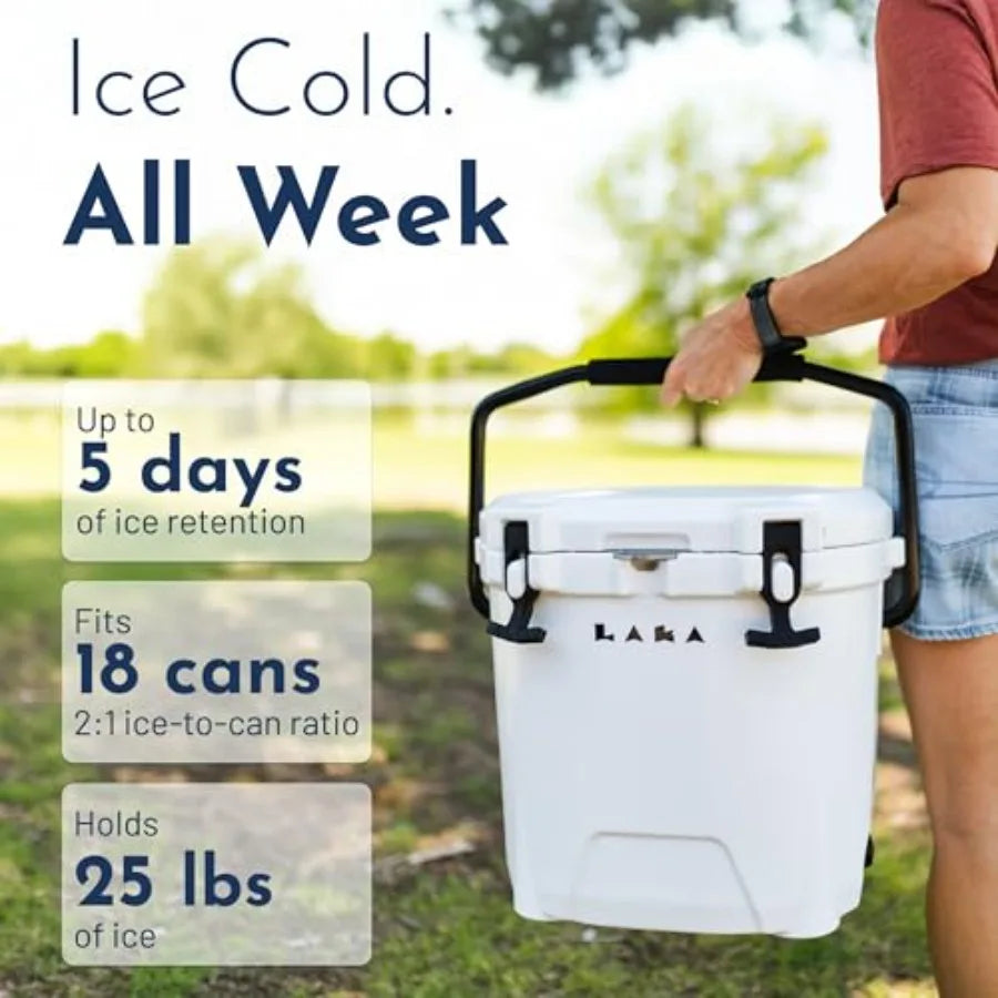 20 Quart Rotomolded Hard Ice Chest Cooler  Holds 18 Cans 25 lb Ice Up to 5 Days Cold with