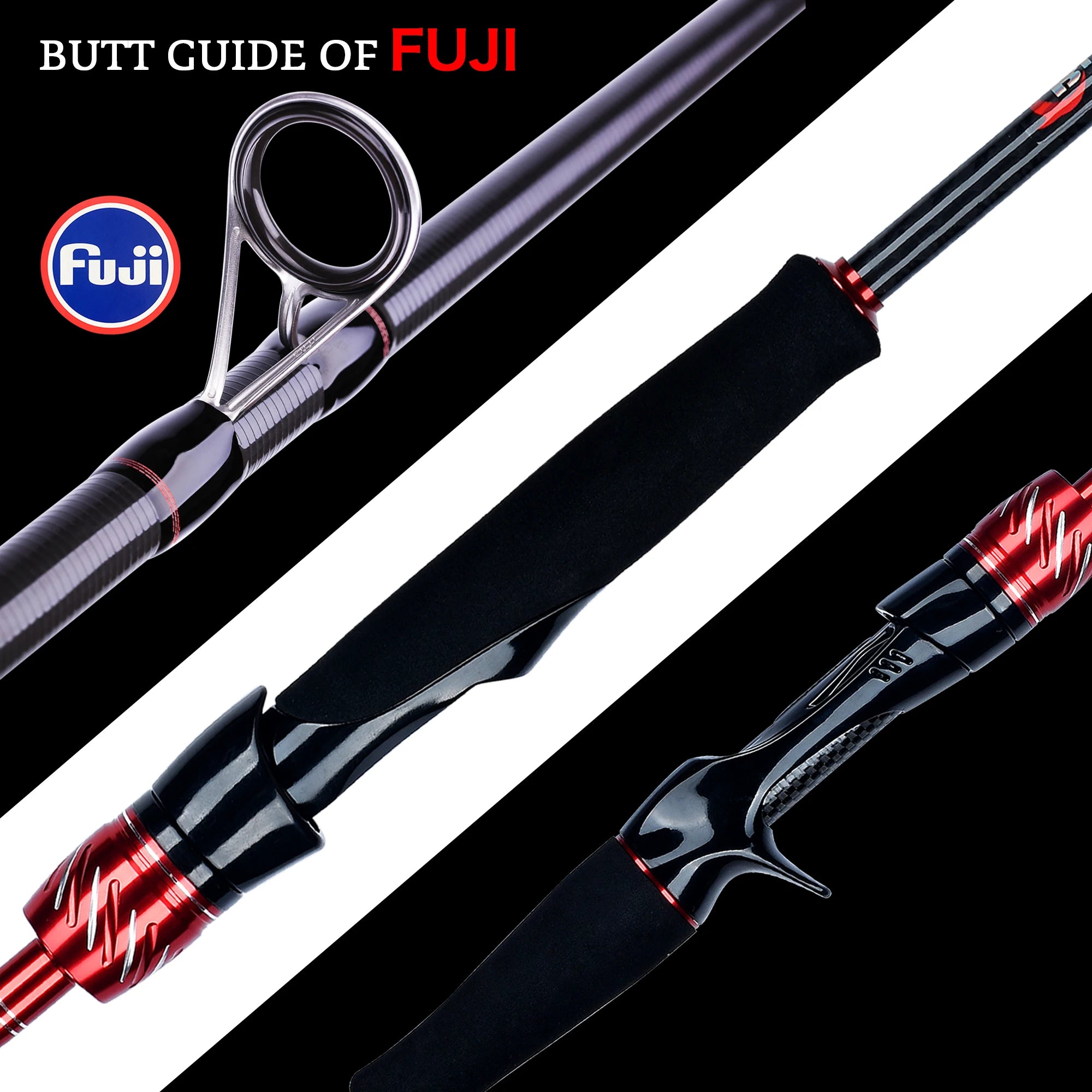 BIUTIFU Spinning Casting Fuji Lure Mini Traveller Rock Fishing Rod