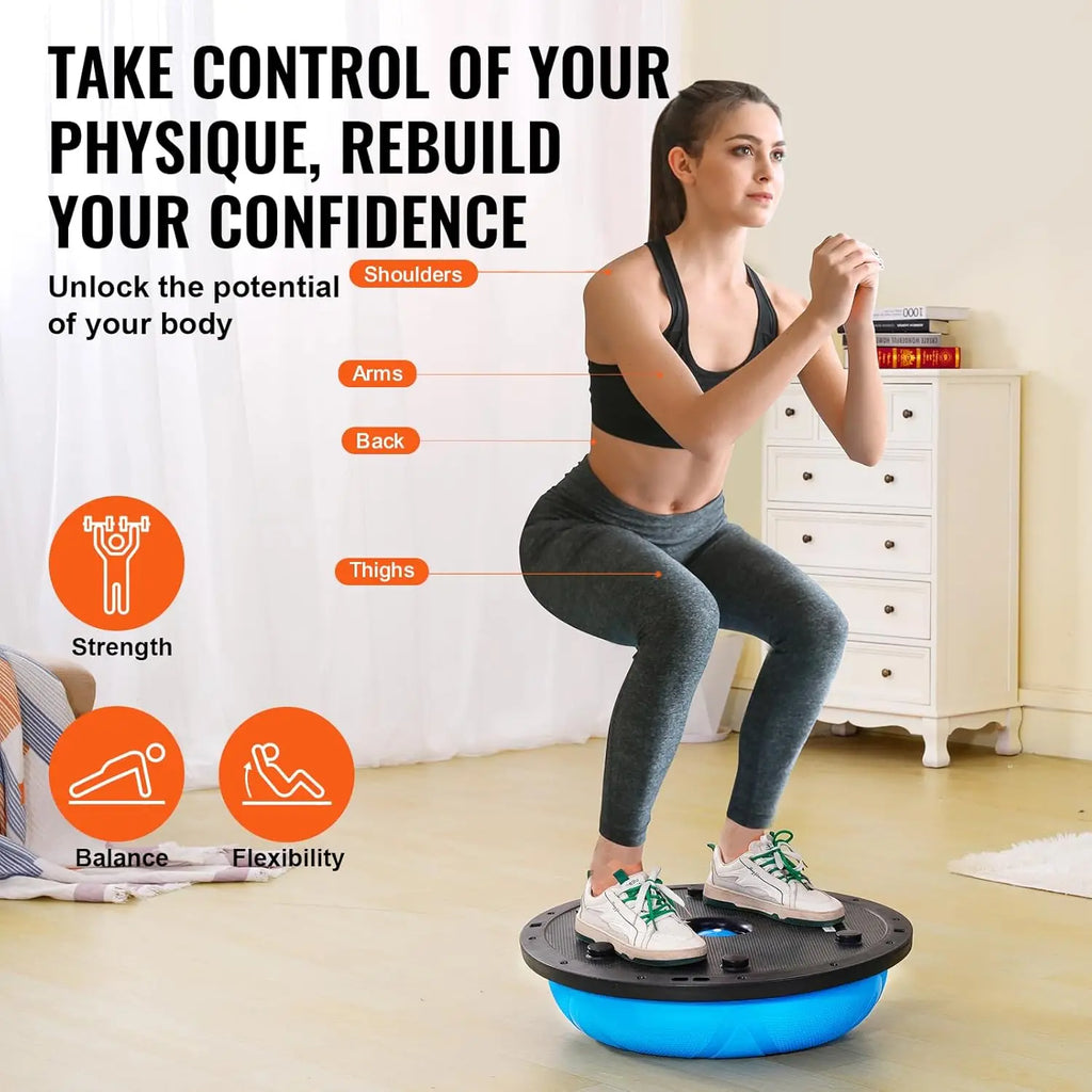23/26 Inch Half Exercise Ball with Resistance Bands