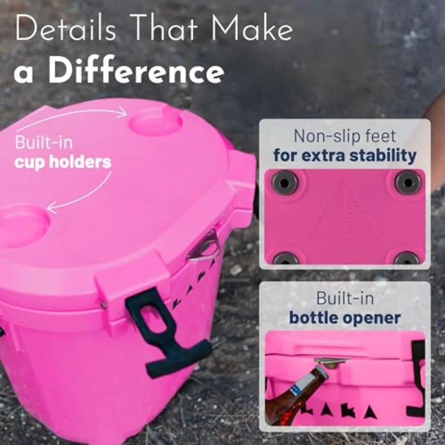20 Quart Rotomolded Hard Ice Chest Insulated Cooler Holds 18 Cans + 25 lb Ice Up to 5 Days Col