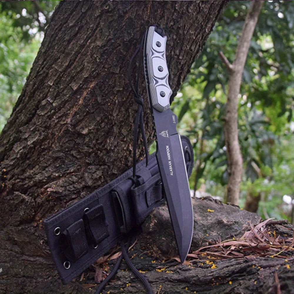 High-hardness Large Straight Knife Outdoor Camping Hiking