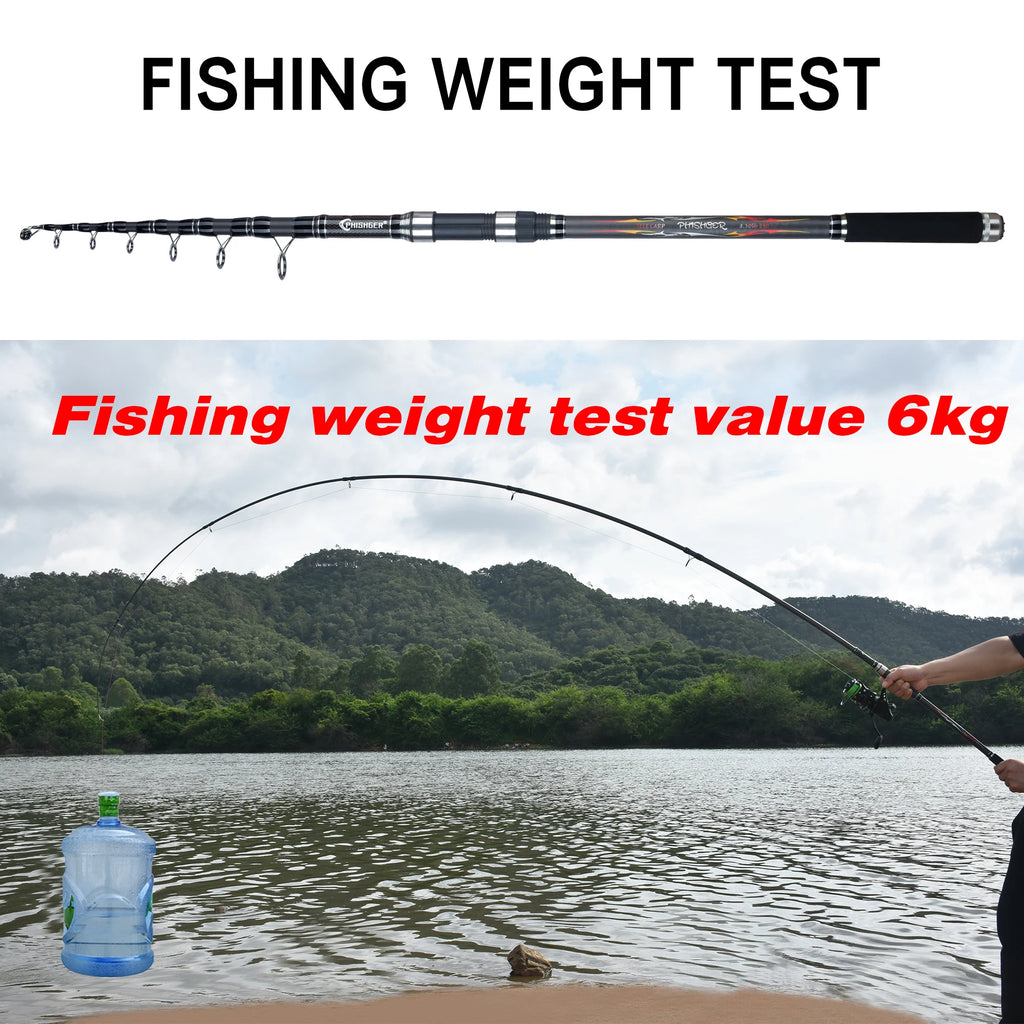 BIUTIFU Telescopic Surf Fishing Rod 30T Carbon Spinning 3.5lbs Power