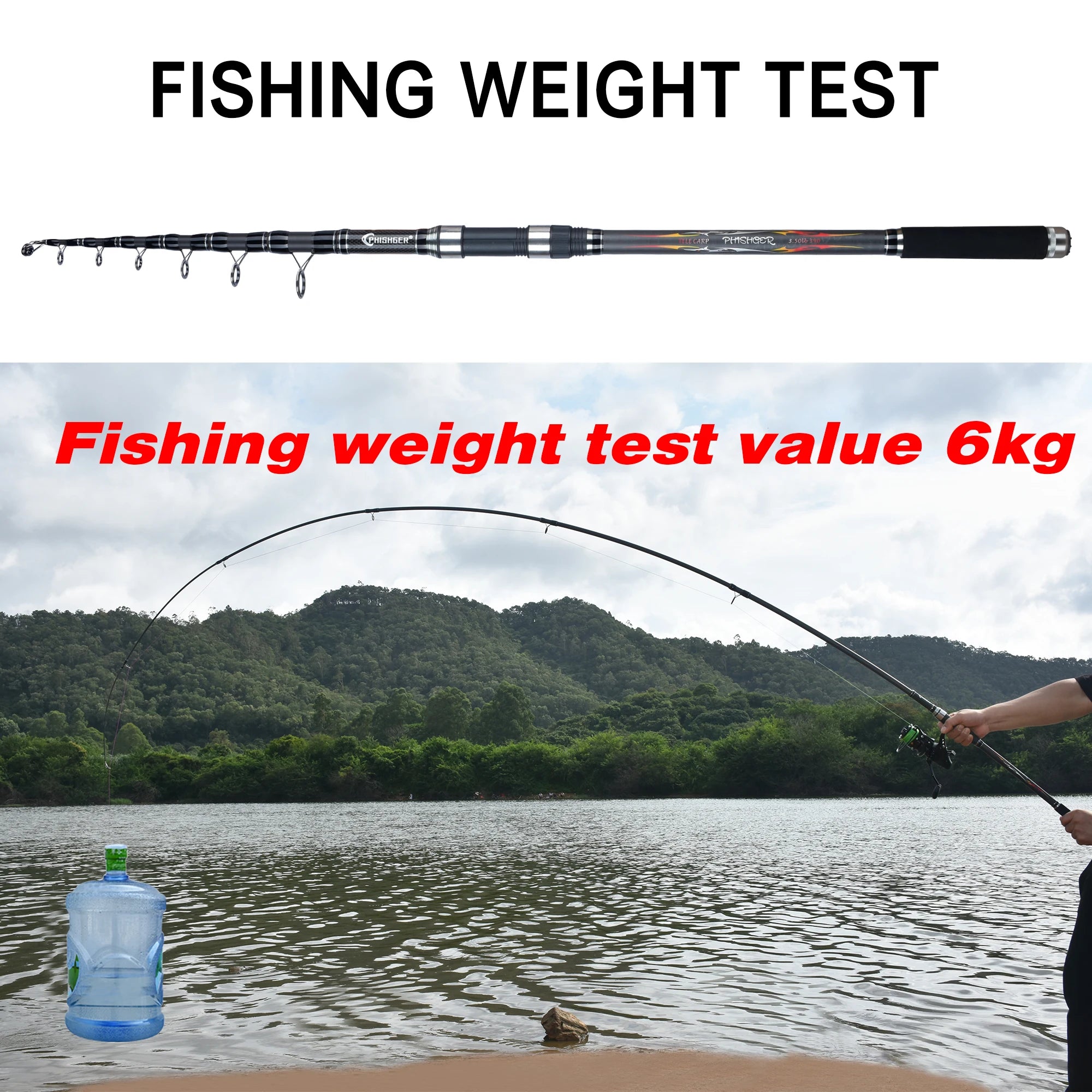 BIUTIFU Telescopic Surf Fishing Rod 30T Carbon Spinning 3.5lbs Power
