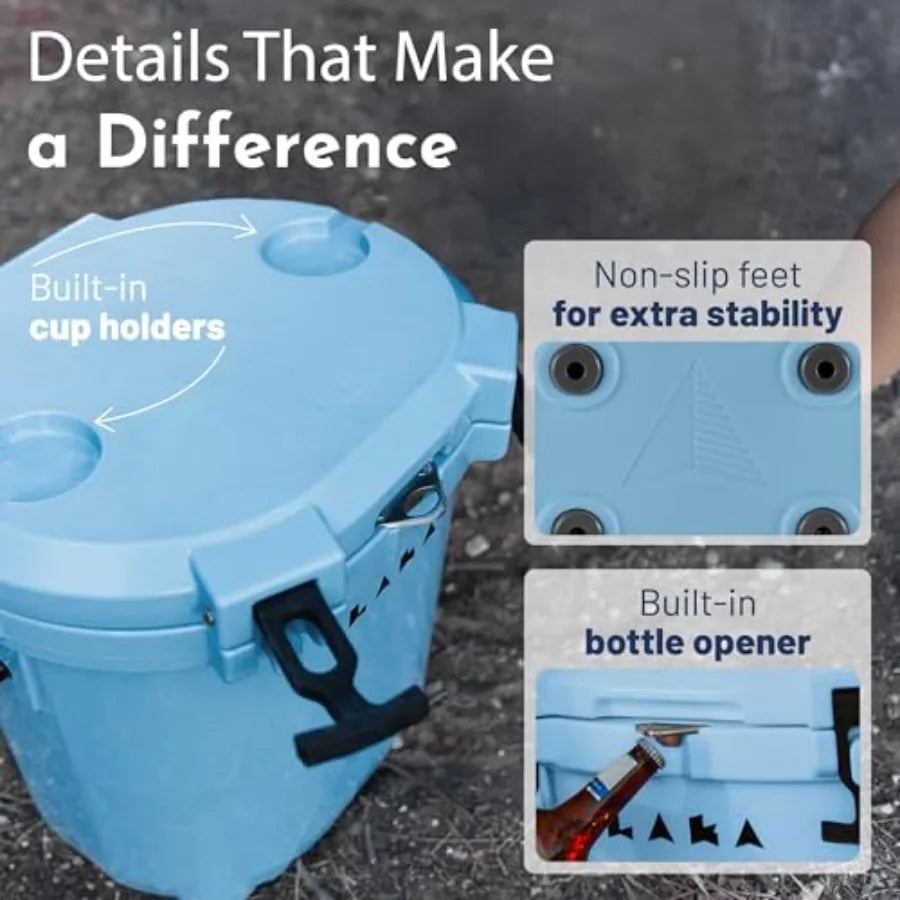 20 Quart Rotomolded Hard Ice Chest Insulated Cooler  Holds 18 Cans + 25 lb Ice Up to 5 Days Col