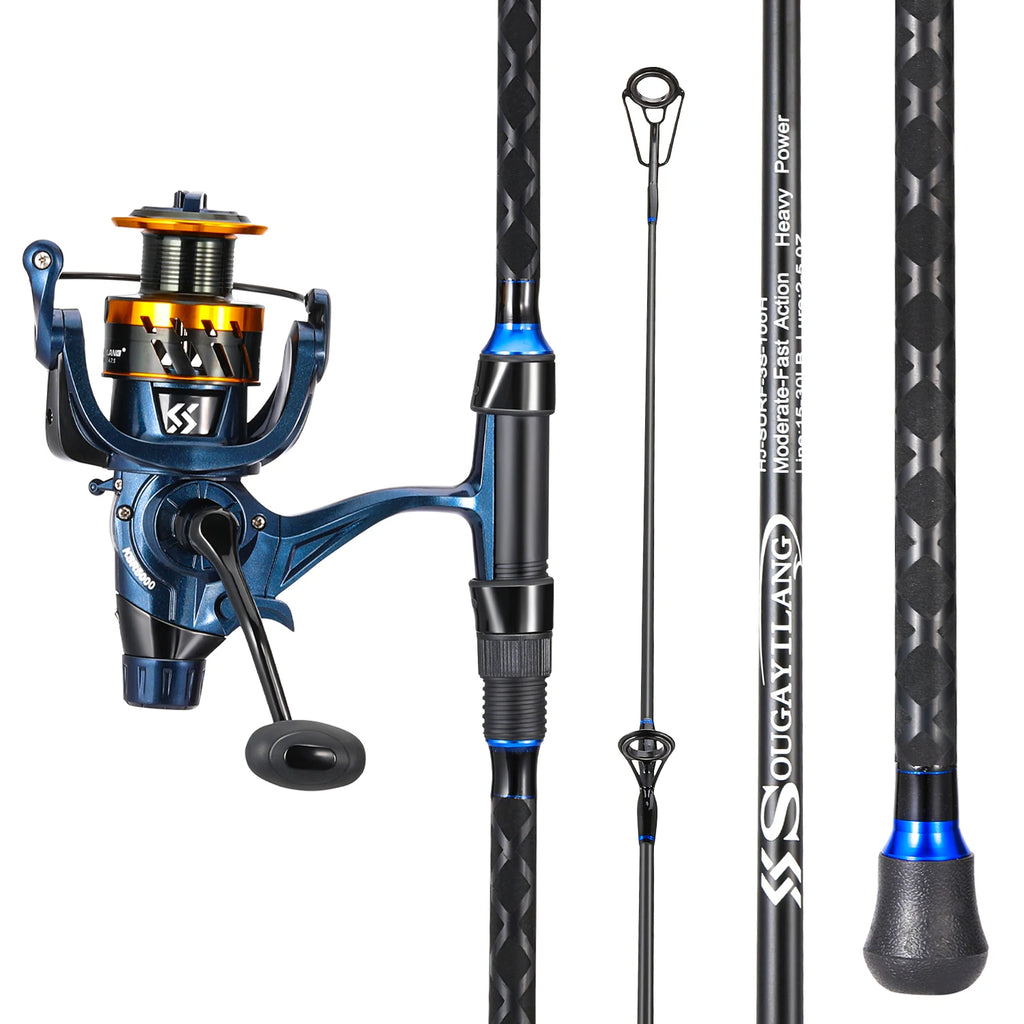 Sougayilang Spinning Fishing Rod and Reel Set 3sections