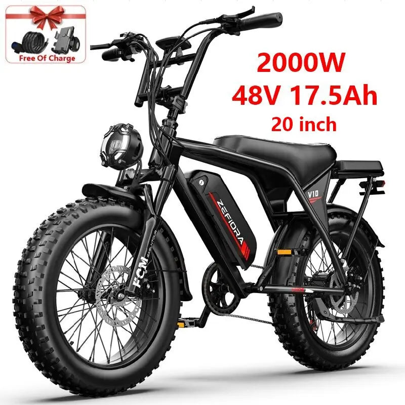 Cheap 14 20 inch Electric fat bike 1000w 2000w 30-50MPH 30-60Miles Adjustable front brake seat,
