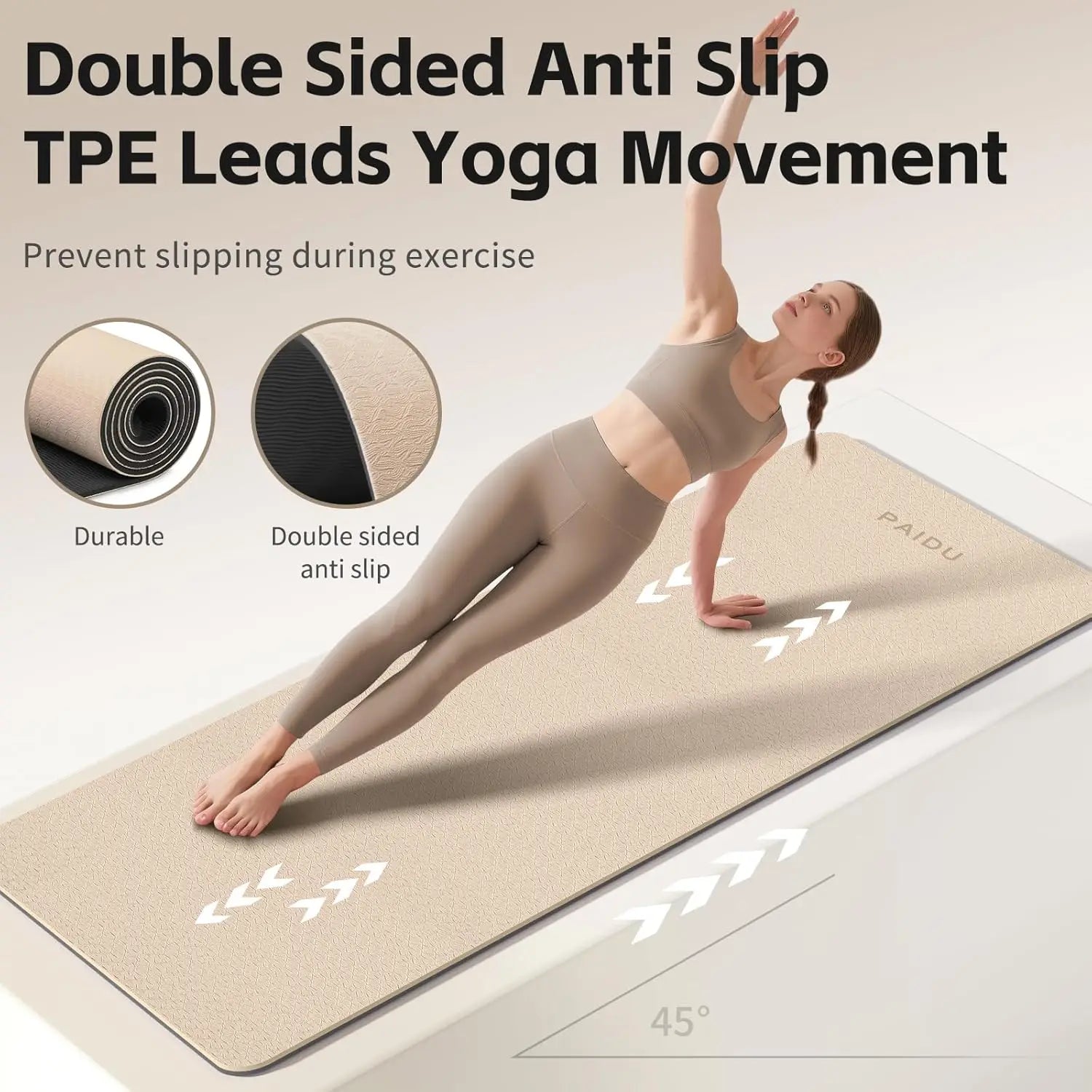 8mm Thick TPE Yoga Mat with Strap
