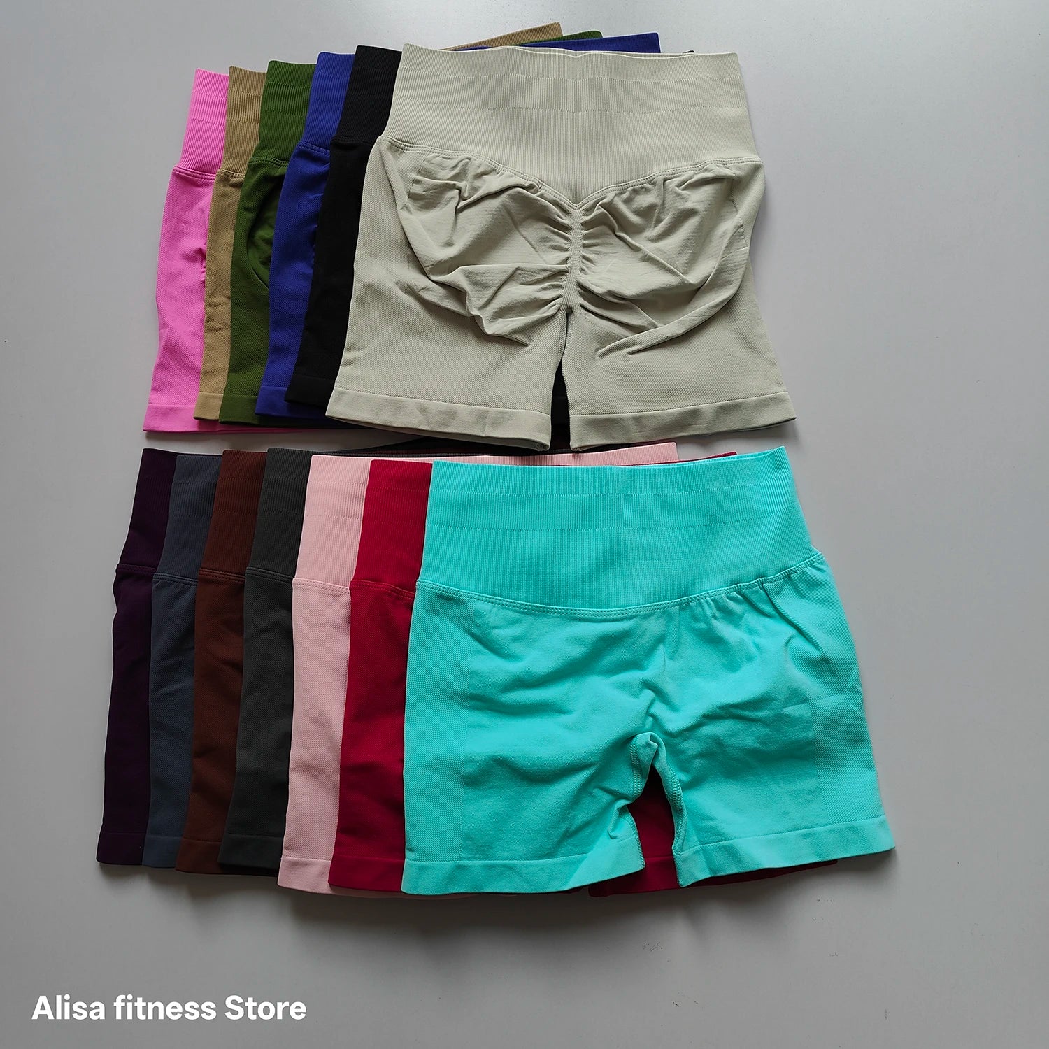 Summer High Waisted Yoga Shorts Tummy Control