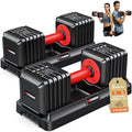 Adjustable Dumbbell Set of 2 for Home Gym: 25 55 80LB Capacity