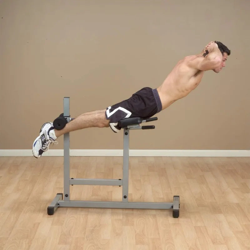 Body-Solid Back Hyperextension Machine for Lower Back Extension, Ab Crunch, Glutes and Hamstrings