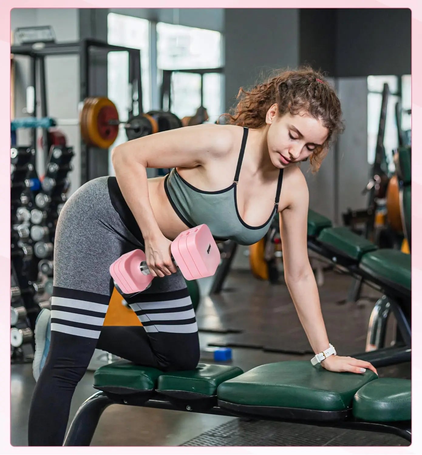 Adjustable Dumbbell Set 15-50LB Free Weights for Home Gym