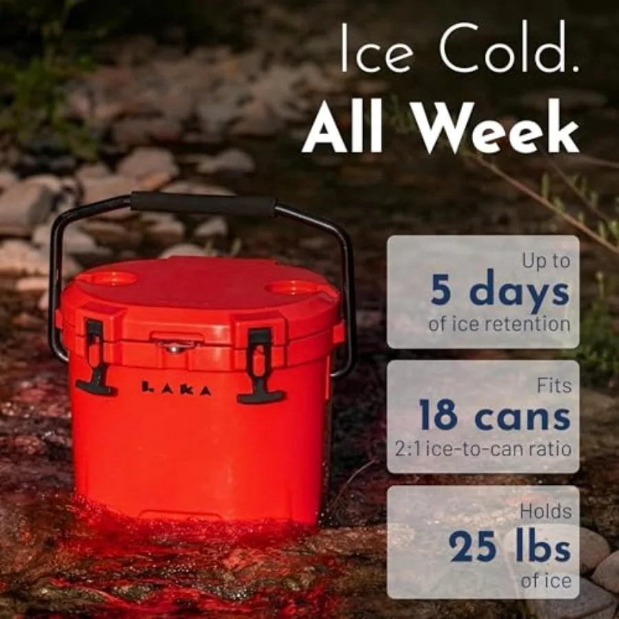20 Quart Rotomolded Hard Ice Chest Insulated Cooler Holds 18 Cans 25 lb Ice Up to 5 Days Cold