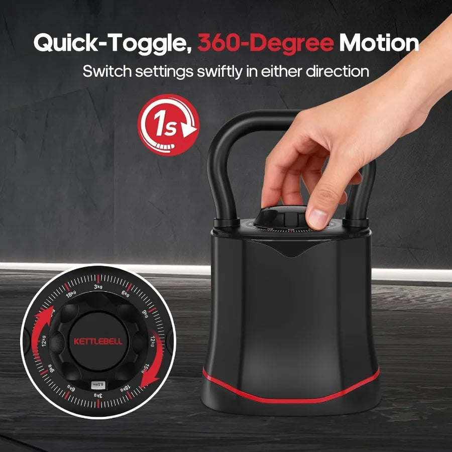 Adjustable Kettlebell Weight Set-Quickly Adjusts Weights Comfortable