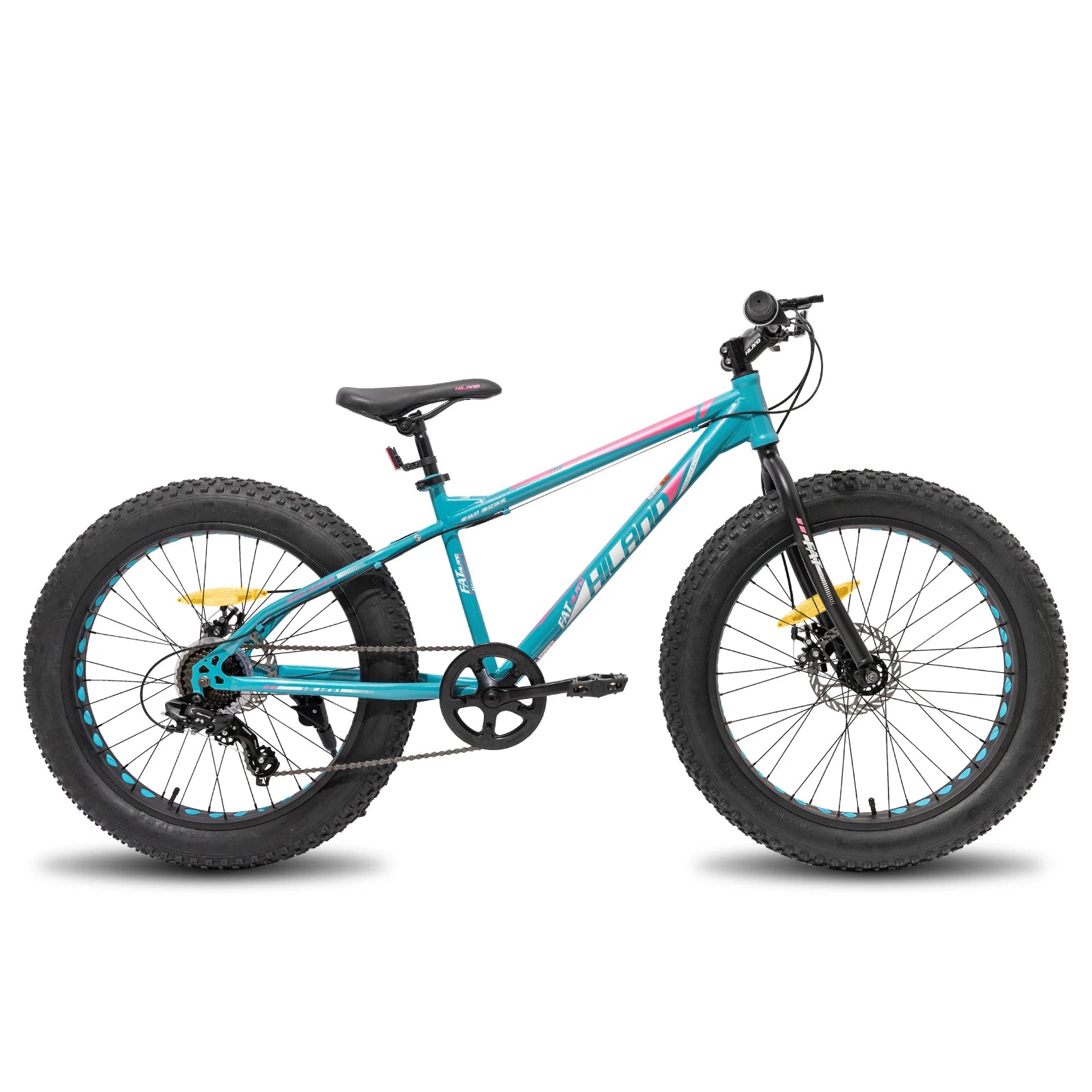 Hiland 20 Inch Kids' Bicycles Fat Tire Mountain Bike Shimano 7-Speed, Dual-Disc Brake