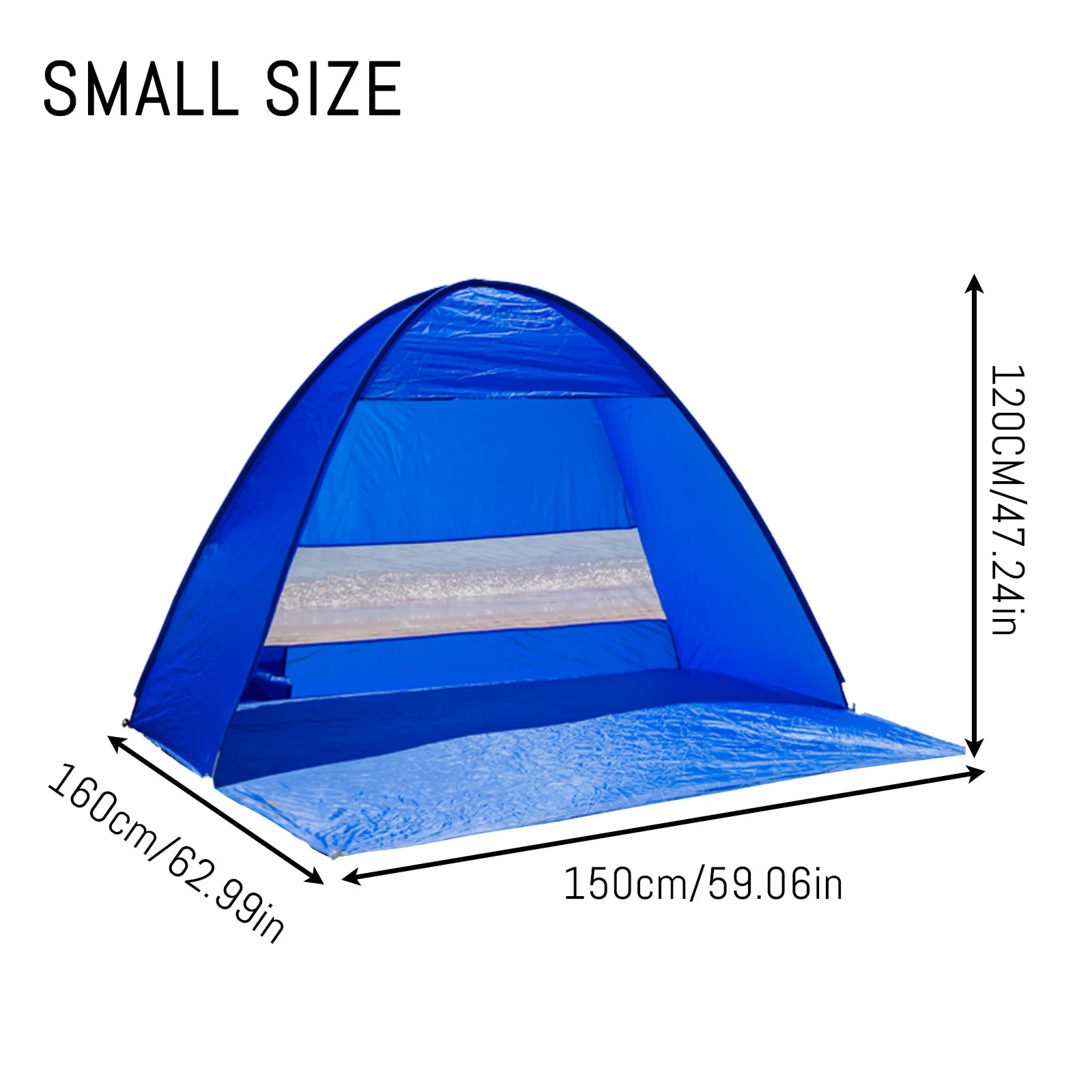 Pop-up beach tent, with handbag