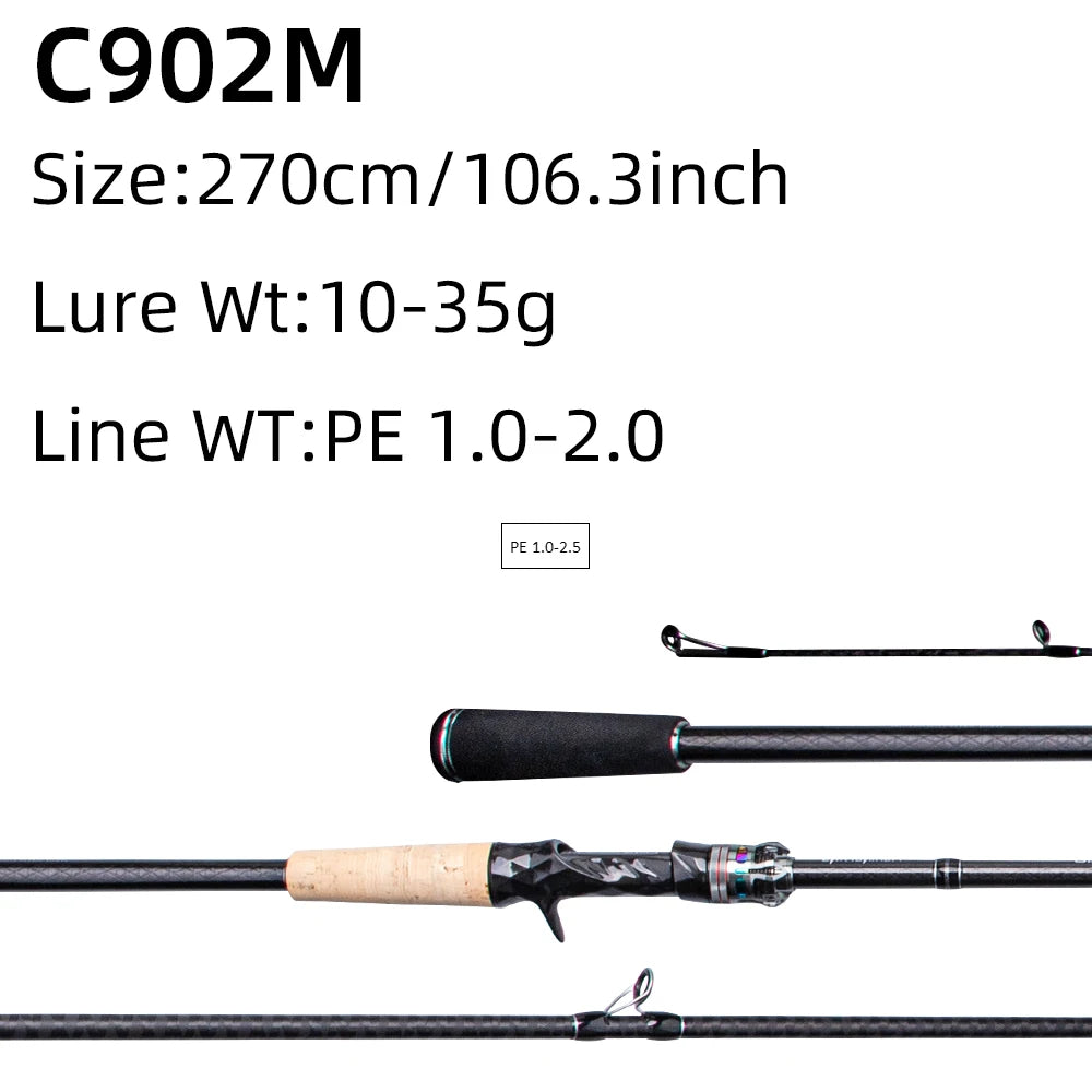 FISHINGFANS RANCY2.0 30+40T High Carbon Fiber M MH Fishing Rod