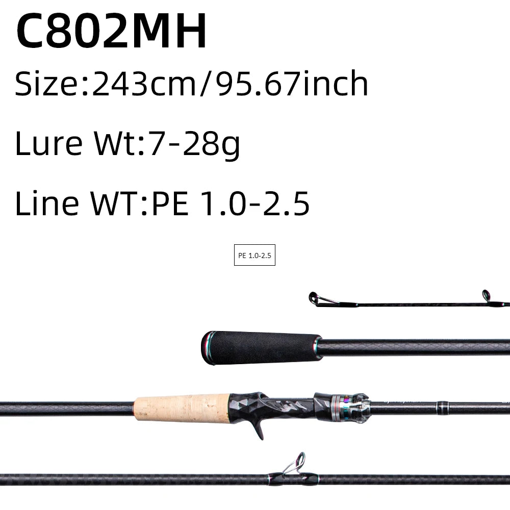FISHINGFANS RANCY2.0 30+40T High Carbon Fiber M MH Fishing Rod