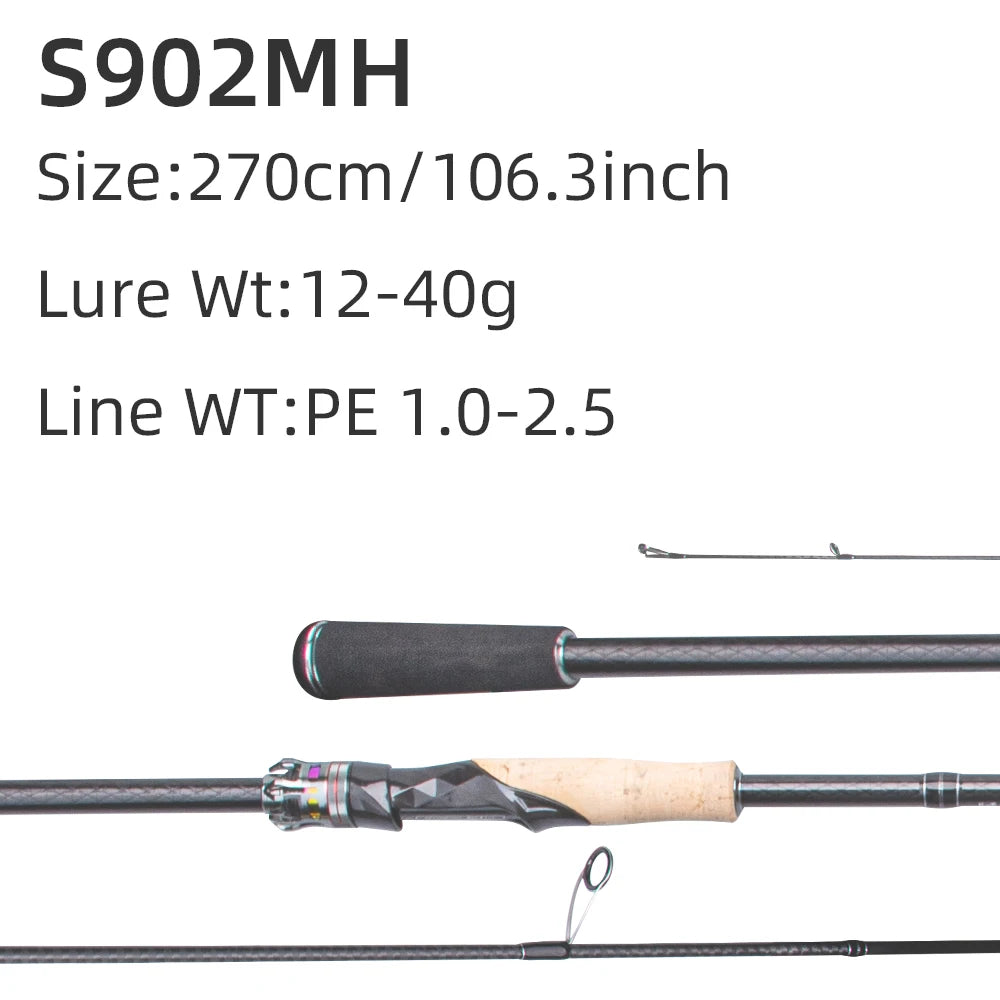 FISHINGFANS RANCY2.0 30+40T High Carbon Fiber M MH Fishing Rod