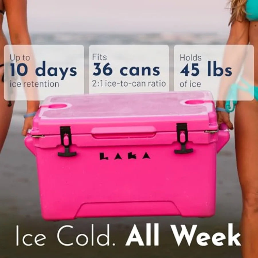 45 Quart Rotomolded Hard Cooler Holds 36 Cans/45 lb Ice Up to 10 Days Cold