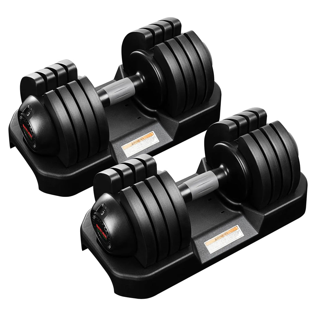 Rubber Coated Adjustable Dumbbells 25LBS/52LBS t