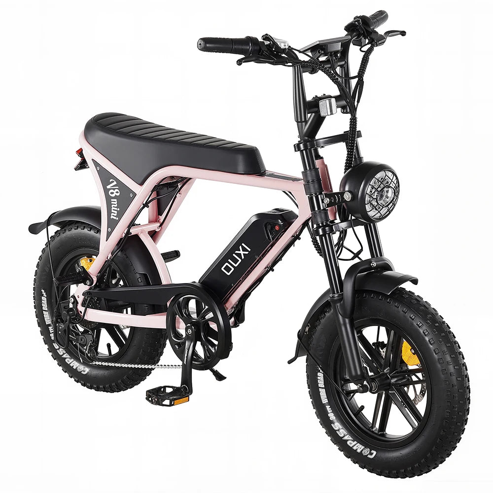 16-inch Small Fat Tire Electric Bicycle 500W 36V 10.4Ah Commuter/Mountain Ebike with 7-Speed Dual-disc Brakes