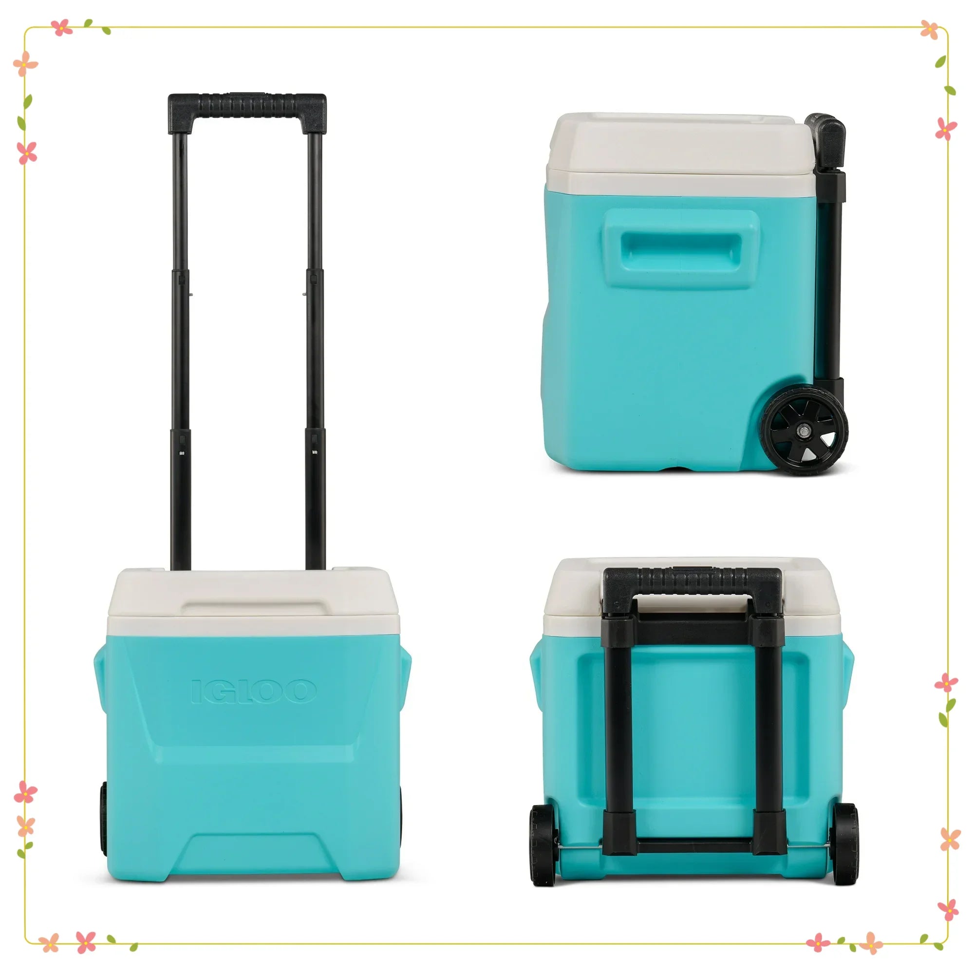 16 QT Aqua Blue Hard Cooler with Wheels