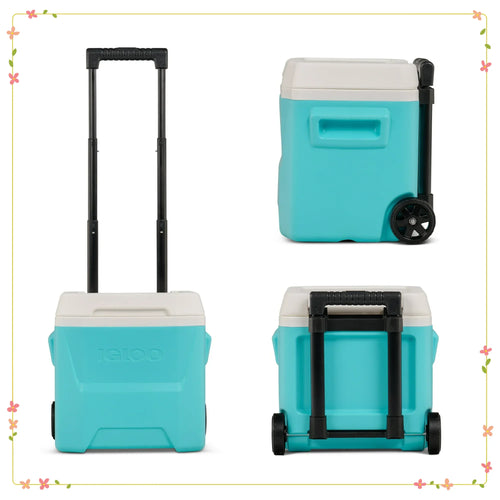 16 QT Aqua Blue Hard Cooler with Wheels