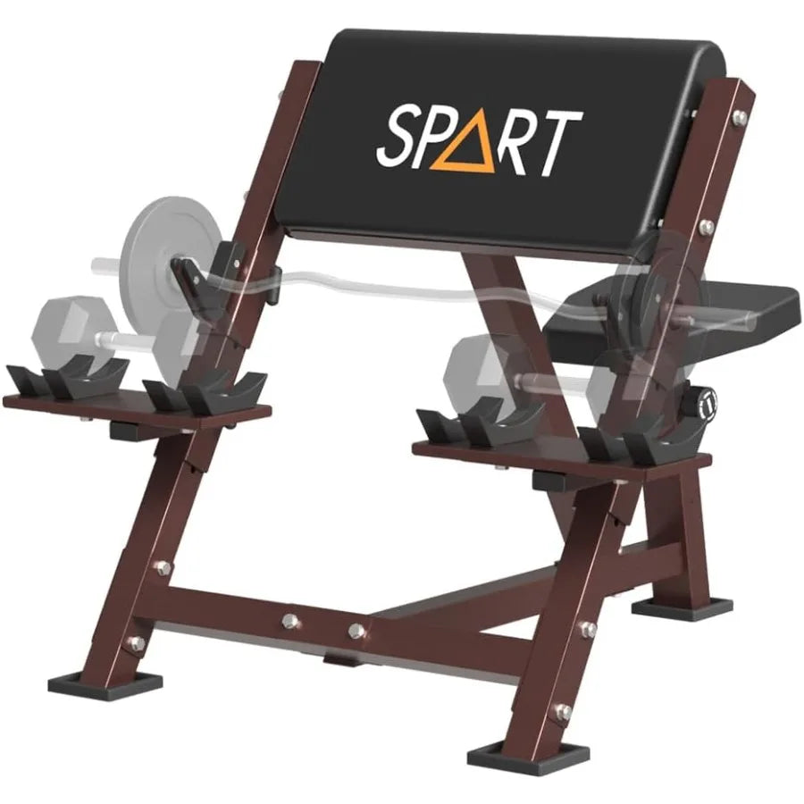 Preacher Curl Bench with EZ Curl Bar and 90LB Weight Plate Set